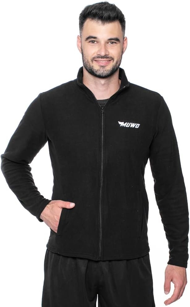 MUWO Acotango Herren Fleecejacke schwarz, Größe S, regular fit, as3, alpha