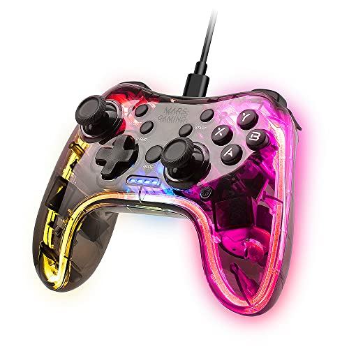 Mars Gaming MGP-C Gamepad, RGB Controller mit Haptischer Vibration, für PC, PS3, Switch