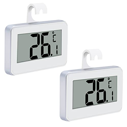 kühlschrankthermometer digital mit lcd-anzeige für innen und außen - weiß