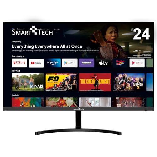 smart tech smart tv 24 zoll fhd android tv mit wlan, bluetooth, netflix, youtube, prime video