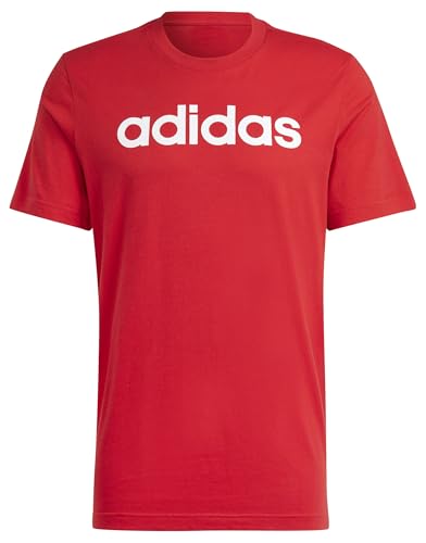 adidas t-shirt linear scharlachrot m herren