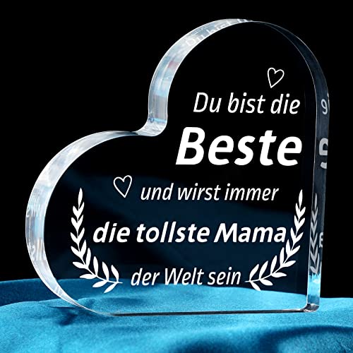 Produktbild: blumuze geschenke für mama, herzförmiges acryl dekoschild, muttertag geschenk