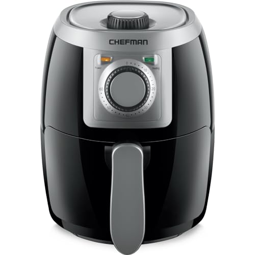 heißluftfritteuse chefman turbofry 1.9 liter, kompakt, 60-minuten-timer, schwarz