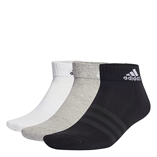 adidas Kinder Socken 6 Paar, gepolstert, Grau/Weiß/Schwarz, 5-6 Jahre