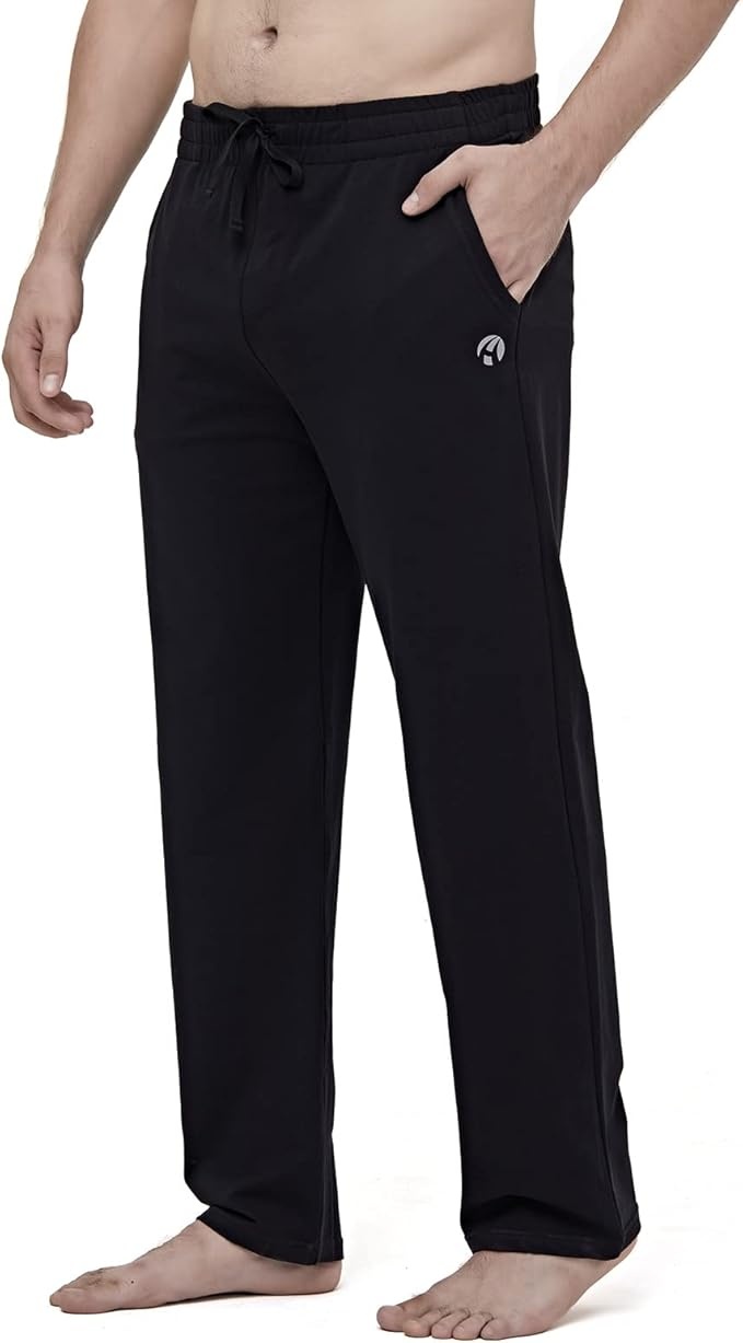 HMIYA Herren Jogginghose Baumwolle Sporthose Lange Atmungsaktiv Schwarz 4XL