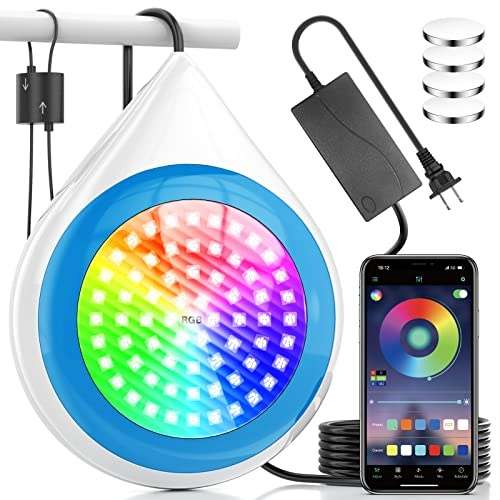 cxhome RGB led unterwasserlicht 12V mit app-steuerung, poollampe 5m kabel