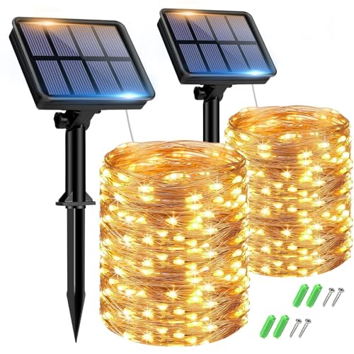 btfarm solar fairy lights outdoor 150 led 2 x 15 m wetterfest für garten patio party