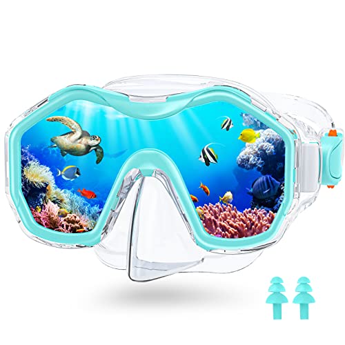 Produktbild: jemulice taucherbrille kinder, schwimmbrille schnorchelmaske 180 panorama anti-nebel 4-16 jahre