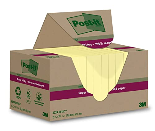 post-it super sticky recycling notizen 12 blöcke 70 blätter spar-abonnement