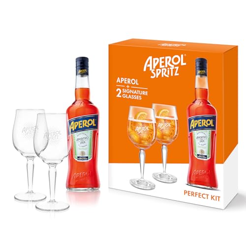 Aperol geschenkset mit 0,7 l aperol und 2 gläsern, amazon prime
