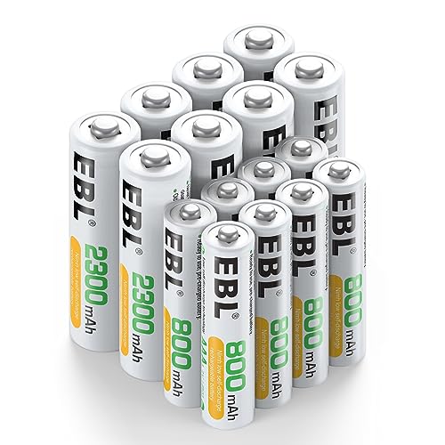 ebl akku set aa aaa - 16 wiederaufladbare batterien aa und aaa