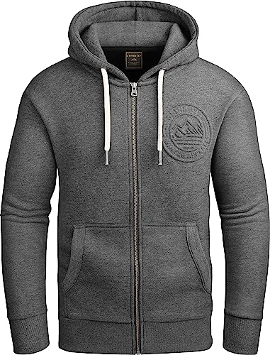 grin&bear hoodie herren schwarz sweatshirt mit reißverschluss gec602 s