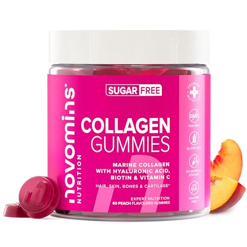 kollagen gummibärchen zuckerfrei mit hyaluronsäure vitamin c biotin 60 gummis - novomins