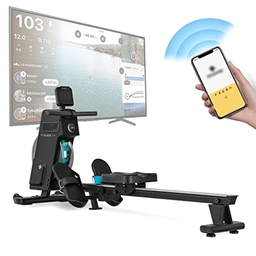 Bluefin Fitness Blade Air Rudergerät, Kinomap-kompatibel, klappbar, LCD-Digitalkonsole, Smartphone-App für Heimgym