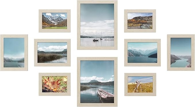 Bilderrahmen Set 10 Stück, 2x 20x25cm, 4x 13x18cm, 4x 10x15cm, verschiedene Farben