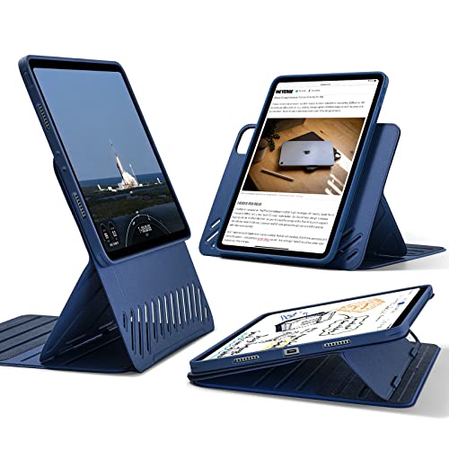 esr hülle für ipad pro 11 (2022/2021/2020/2018), abnehmbare magnetische abdeckung, 9 standwinkel, blau