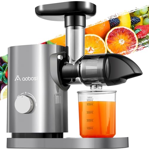 aaobosi entsafter für obst und gemüse, slow juicer mit 2 geschwindigkeitsmodi, silber