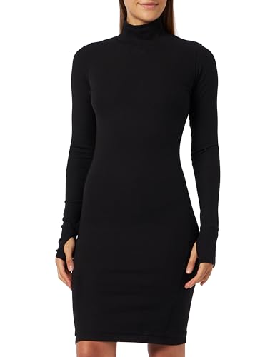 g-star raw damen slim rib dress schwarz, dk black, größe s