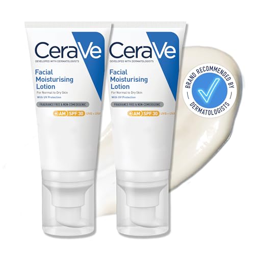 CeraVe gesichtscreme feuchtigkeitsspendend LSF 30 für normale bis trockene haut, 2 x 52 ml