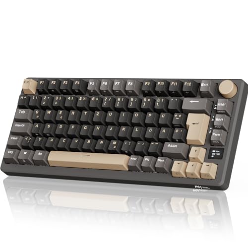 gaming tastatur rk royal kludge m75 kabellos 75% tkl mechanisch rgb usb-c mit oled-display