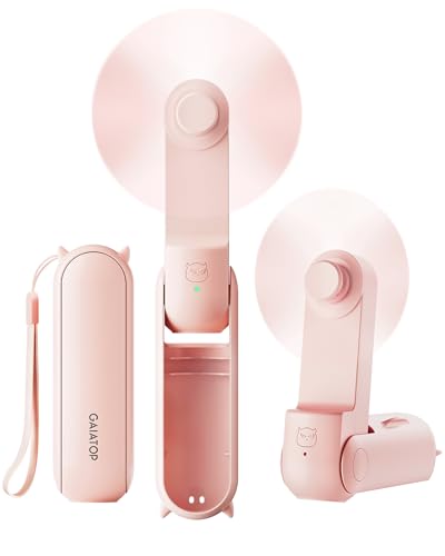 gaiatop tragbarer handventilator 3-in-1 mini ventilator mit powerbank faltbar usb wiederaufladbar