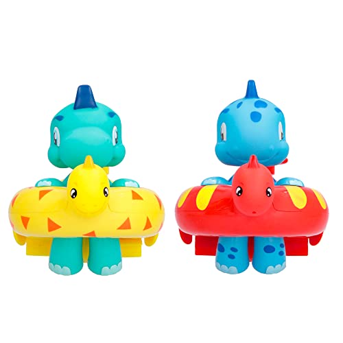 bloopies floaties dinos, 2 badefiguren atlas und artie, spritzende badefiguren