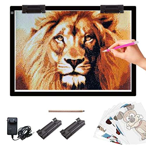 a2 led leuchttisch 7mm ultradünn dimmbar große leuchtplatte für zeichnen diamond painting mit 2 clips und 12v adapter