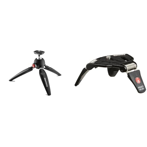 manfrotto mtpixievo-bk ministativ für spiegellose kameras, kompakt, aluminium, schwarz