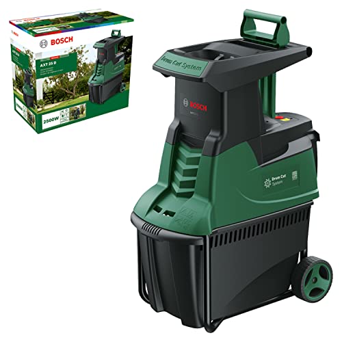 bosch axt 25 d leisehäcksler 2500 watt für hartholz und dornensträucher 53 l fangbox