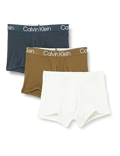 calvin klein herren trunk 3er pack mehrfarbig vaporous grey dark olive blueberry xs