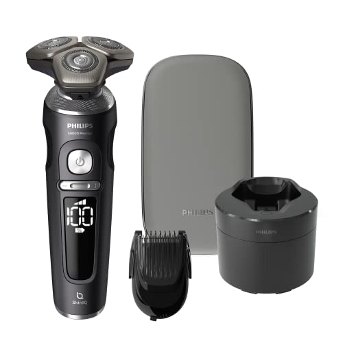 philips razor s9000 prestige elektrisch nass- und trockenrasierer, schwarz, beard styler