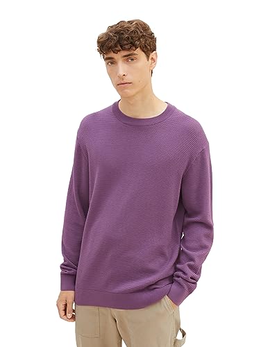 Produktbild: Tom Tailor Denim Herren Pullover Strick mit Struktur, Dusty Grape, S