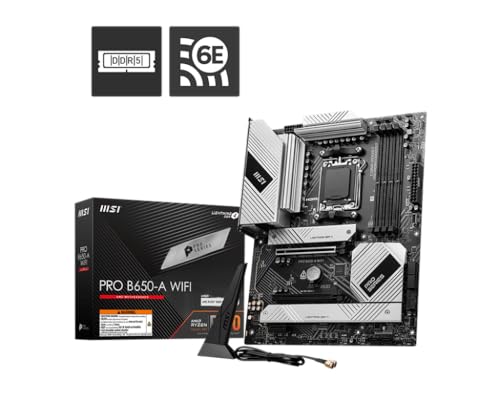 msi pro b650-a mainboard atx am5 ddr5 7600MHz 2x pcie 4.0 3x m.2 wi-fi 6e