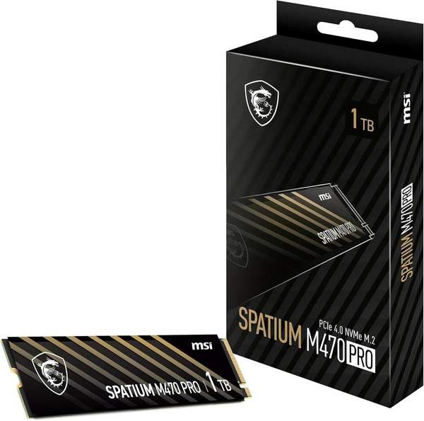Produktbild: msi spatium m470 pro ssd 1 tb pcie 4.0 nvme m.2 54,99 euro statt 61,49 euro