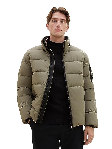 TOM TAILOR Herren Pufferjacke mit abnehmbarer Kapuze, leichte Winterjacke