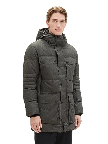 tom tailor herren winterparka technical mit taschen, grau, XXL