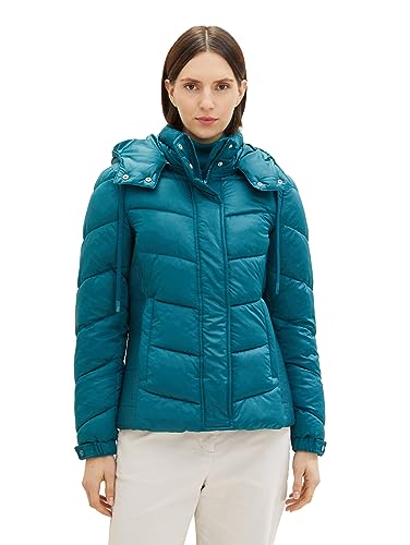 tom tailor steppjacke damen mit abnehmbarer kapuze 32505 shaded spruce, m