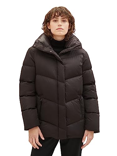 TOM TAILOR Damen Pufferjacke aus recyceltem Daunenmaterial mit Stehkragen