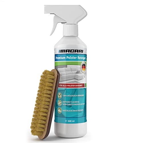 Produktbild: macari 500 ml polsterreiniger sofa, auto, couch, textil, inkl. bürste, made in germany
