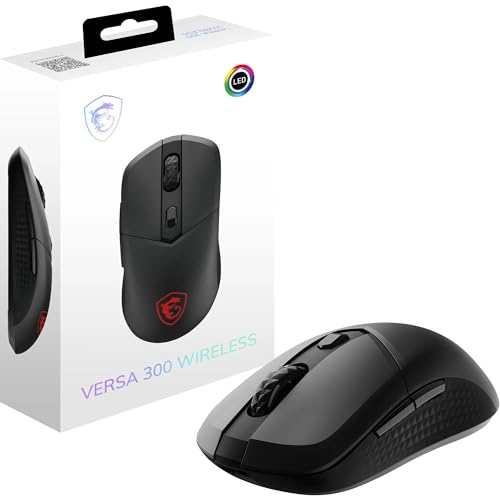 msi versa 300 wireless rgb gaming-maus 8000 dpi 60 g schwarz weiß 50 h akku