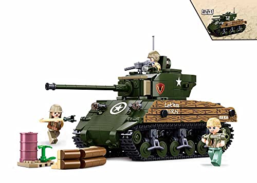 sluban klemmbausteine m4a3 (76w) medium tank, wwii panzer bausatz