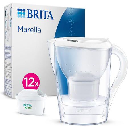 brita marella wasserfilterkanne mit 12 kartuschen für 57,99 euro