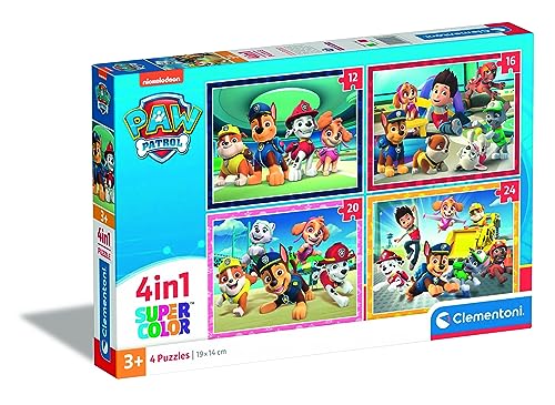 Paw Patrol Puzzle 4 in 1 von Clementoni, 12-24 Teile ab 3 Jahren, buntes Kinderpuzzle