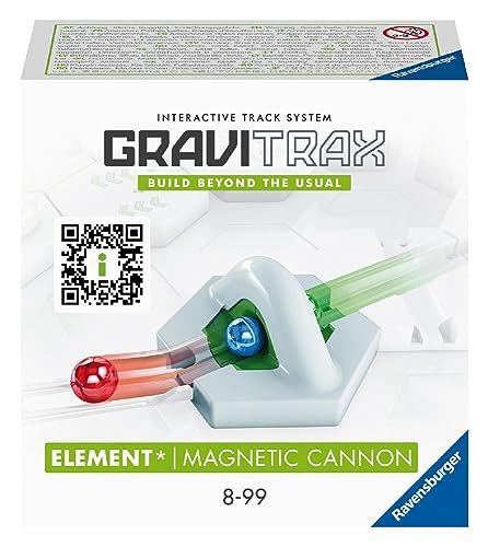 gravitrax element magnetic cannon 22413 von ravensburger - erweiterung kugelbahn ab 8 jahren, grau