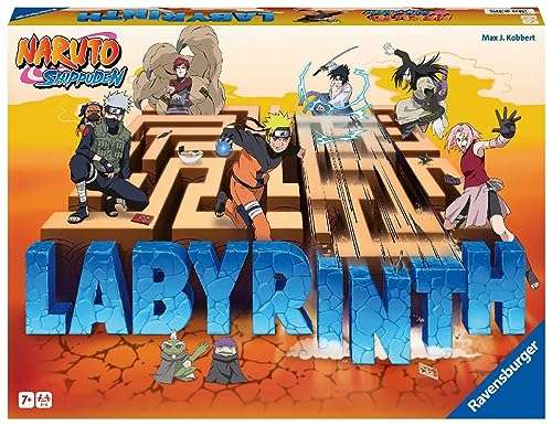 naruto shippuden labyrinth - ravensburger familenspiel für 2-4 spieler ab 7 jahren