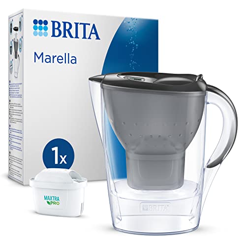 brita wasserfilter-kanne marella 2,4l inkl. maxtra pro kartusche zur kalk- und geschmackreduzierung