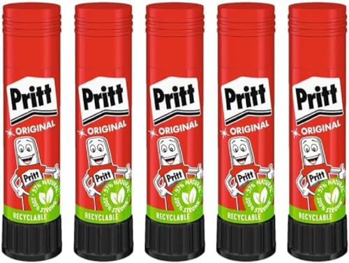 Pritt klebestift 11g 5er-pack, kinderfreundlicher kleber für bastelarbeiten