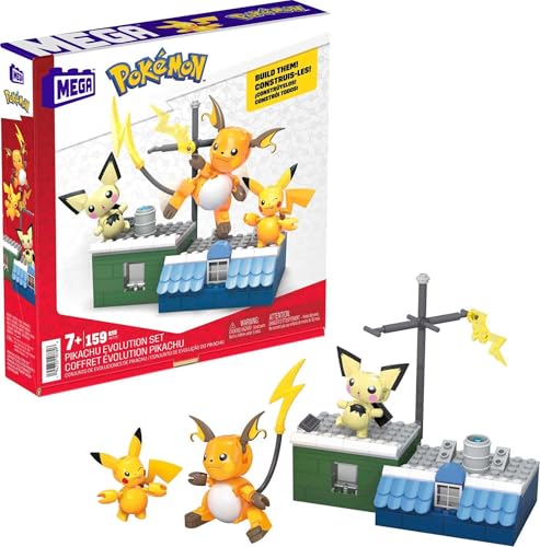Pokmon pikachu evolutionsset mit pichu, pikachu und raichu - mega brands