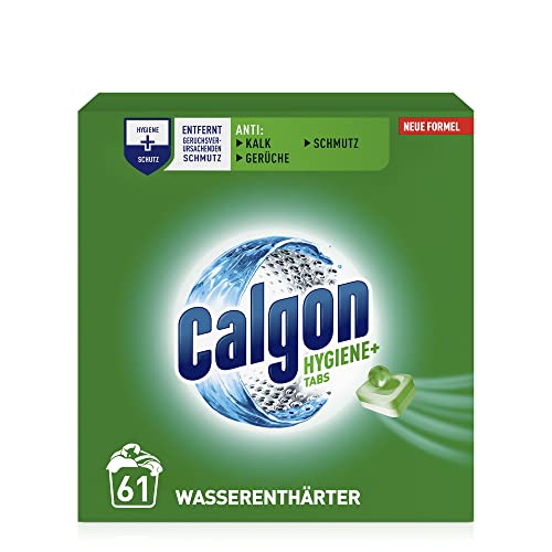 calgon hygiene+ tabs für waschmaschine, kalkschutz, wasserenthärter, unparfümiert, 61 tabs