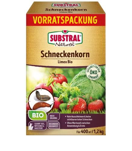 substral naturen schneckenkorn bio, regenfestes ködergranulat, 1,2 kg für 400 m